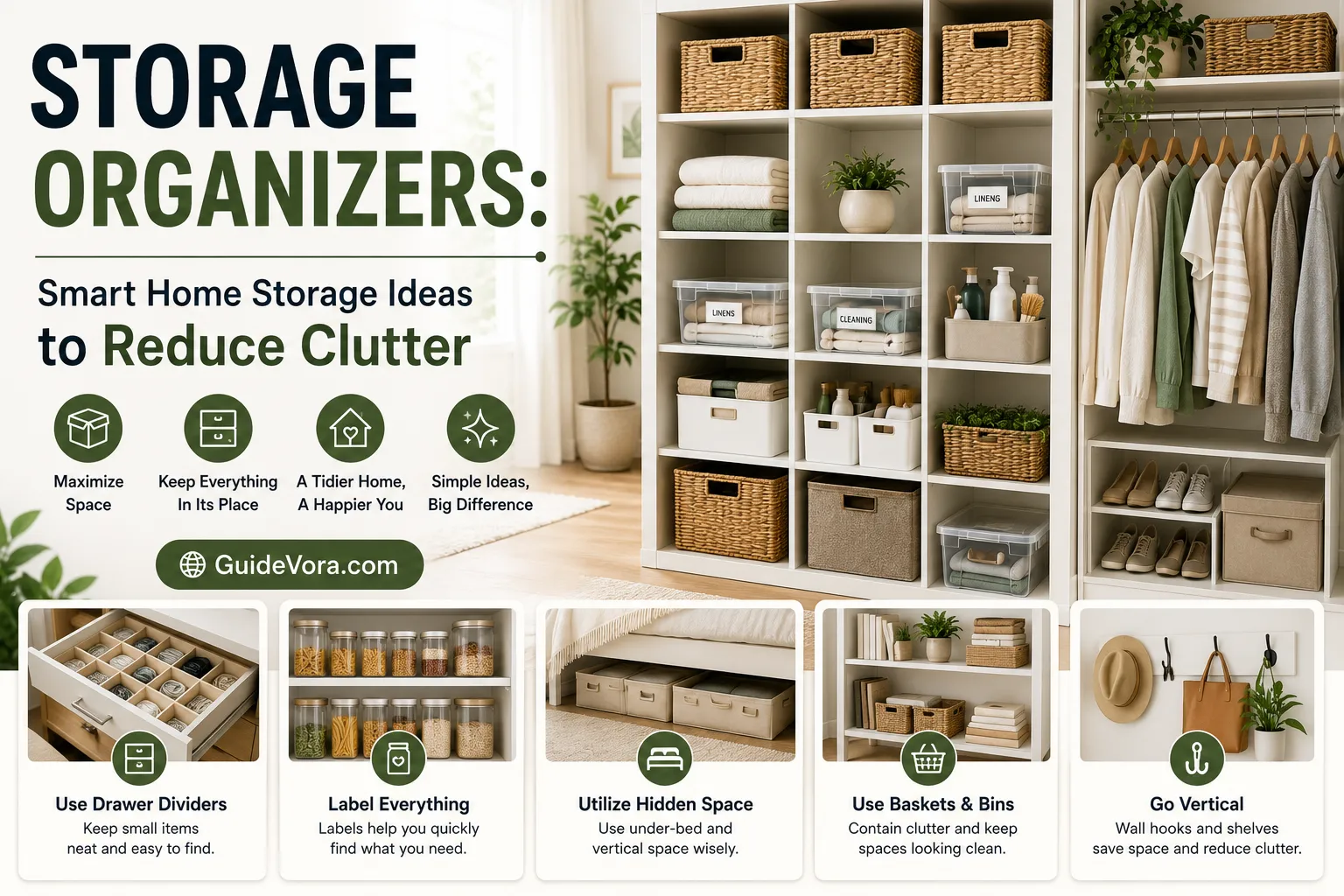 cStorage Organizers: Smart Home Storage Ideas to Reduce Clutter
