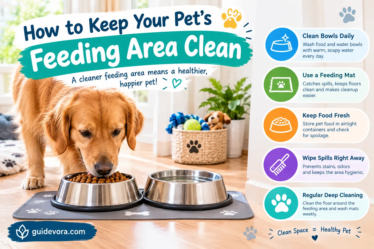 How to Keep Your Pet's Feeding Area Clean