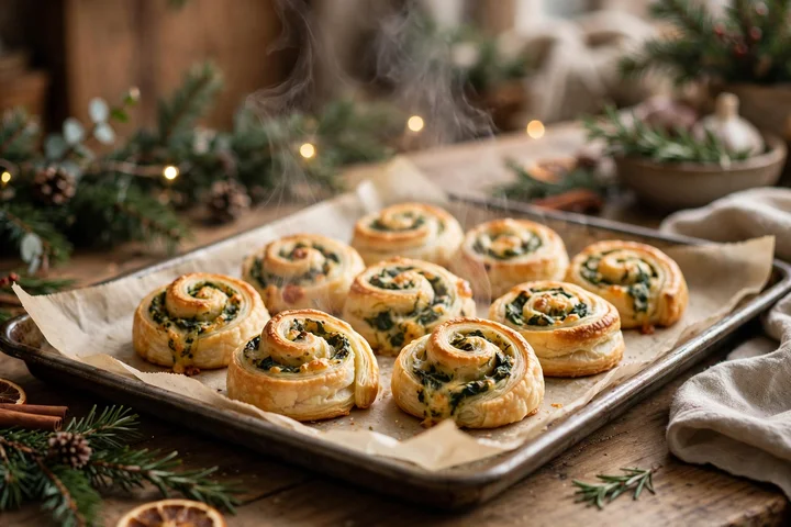 Baked puff pastry pinwheel appetizers — christmas appetizers 2026