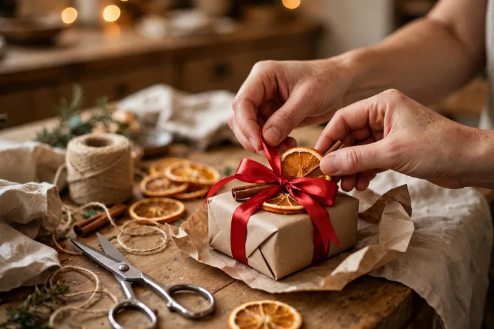 Family decorating with homemade ornaments — christmas on a budget decorating