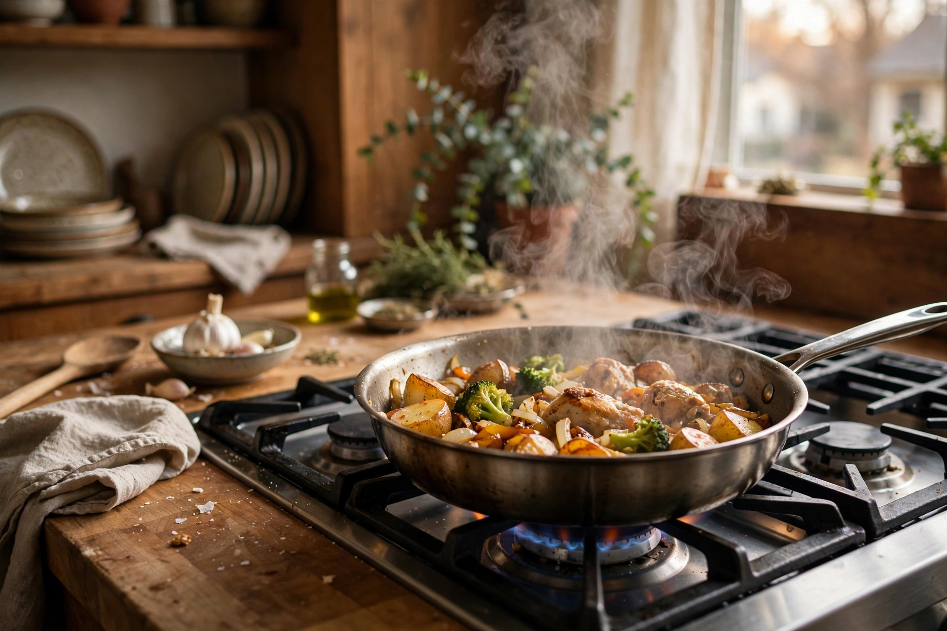 Reheating leftovers safely Reheating Thanksgiving leftovers in a pan on the stove