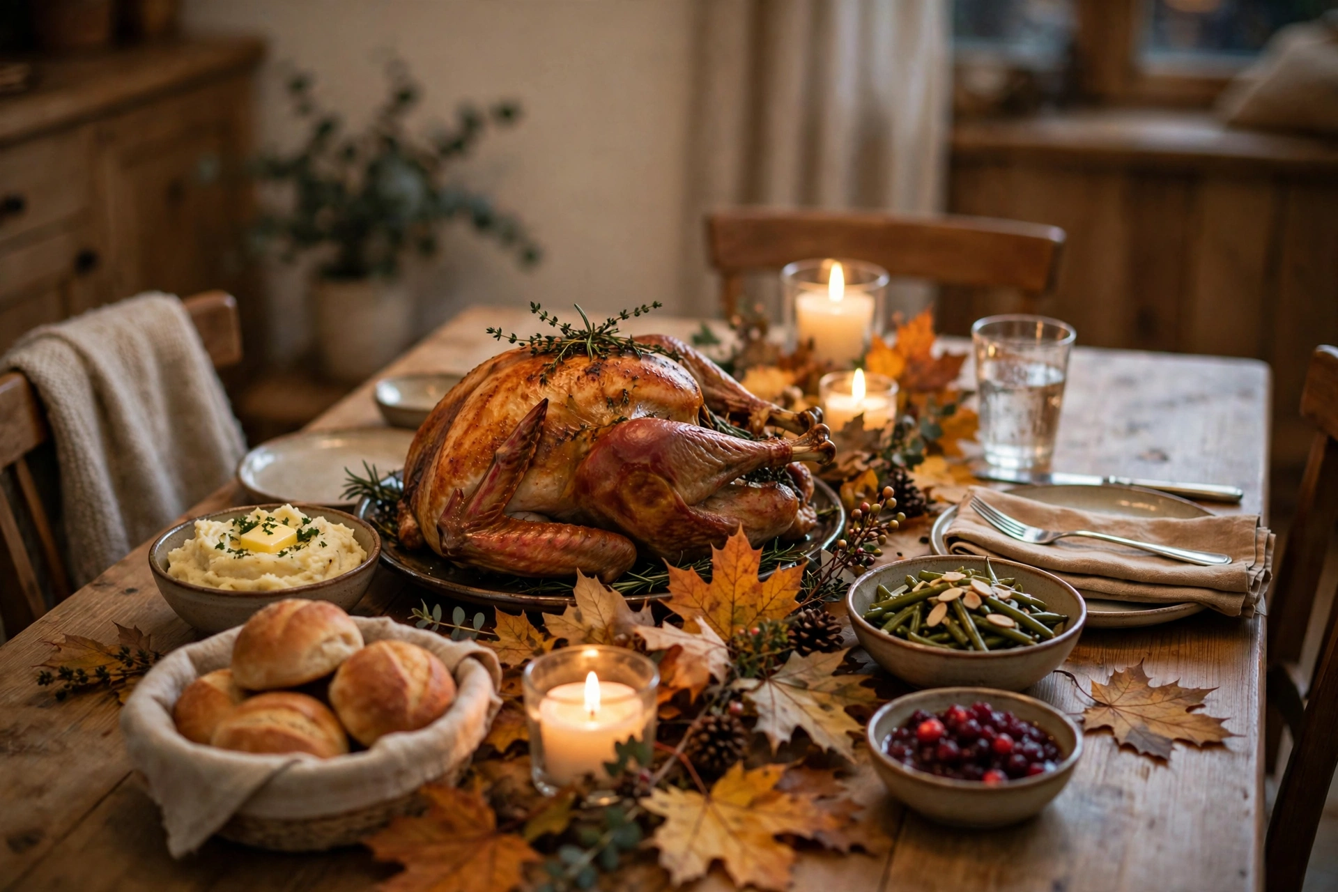 Simple budget Thanksgiving table Simple beautiful Thanksgiving table setting on a budget